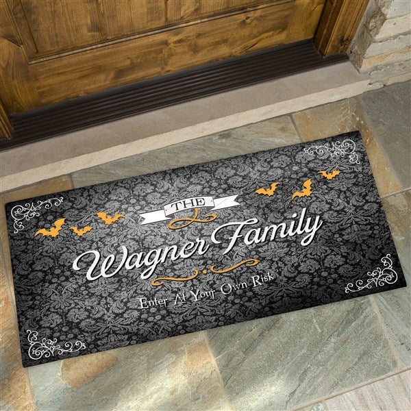 Haunted Halloween Oversized Personalized Doormat 24x48