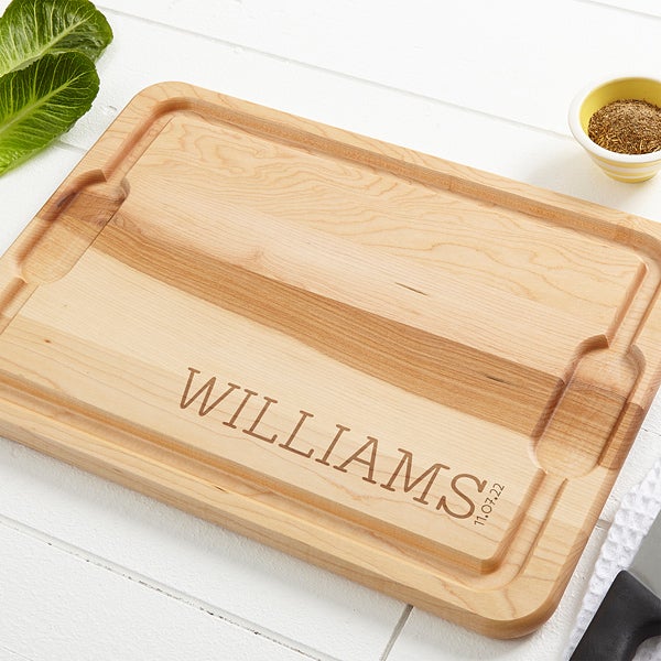 Personalized Maple Cutting Board Family Name Established
