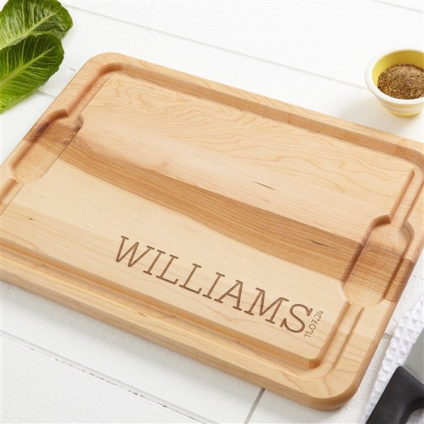 Personalized Maple Cutting Board - Family Name - 14787
