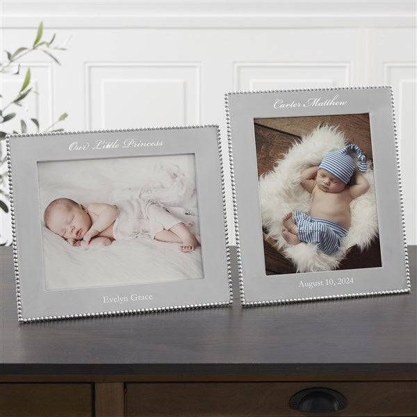 Personalized Baby Picture Frames - String of Pearls - Mariposa - 14788