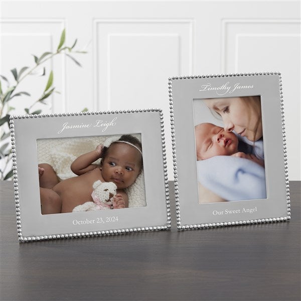 Personalized Baby Picture Frames - String of Pearls - Mariposa - 14788