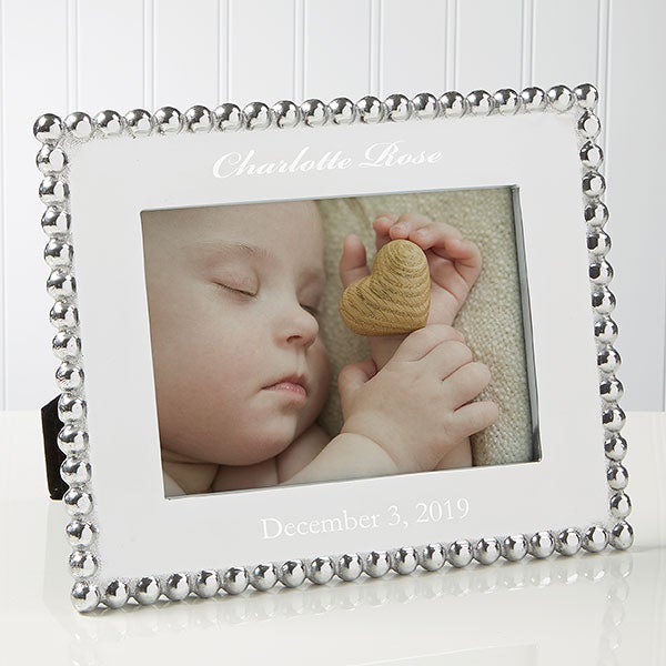Personalized Baby Picture Frames String of Pearls Mariposa