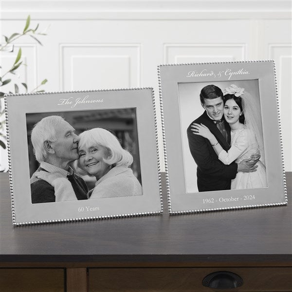 Personalized Anniversary Picture Frames - Mariposa String Of Pearls - 14789