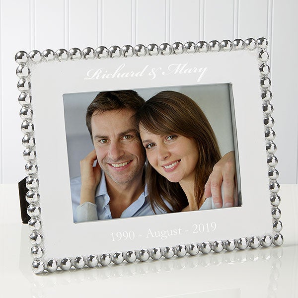 Personalized Anniversary Picture Frames Mariposa String Of Pearls
