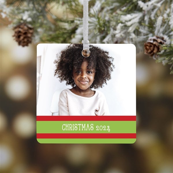 Personalized Photo Christmas Ornament - Classic Christmas - Double Sided - 14807
