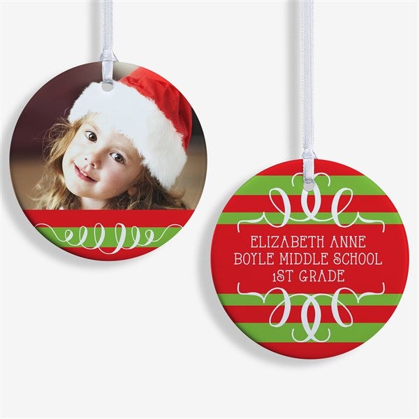 Personalized Photo Christmas Ornament - Classic Christmas - Double Sided - 14807