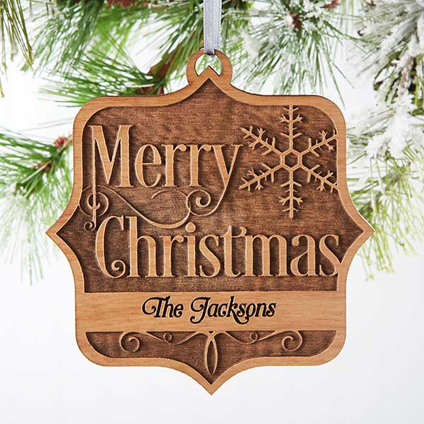'Tis the Season Personalized Natural Wood Ornament