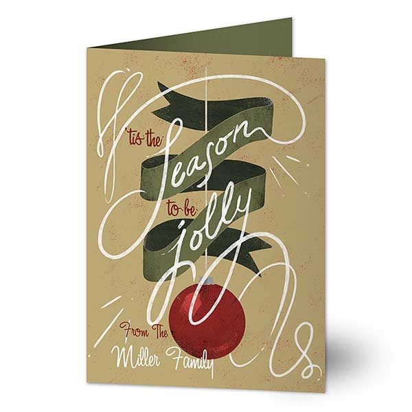 Personalized Christmas Cards - 'Tis The Season To Be Jolly - 14840
