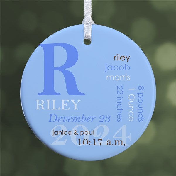 Personalized Baby Photo Christmas Ornaments - Baby Birth - Double Sided - 14842