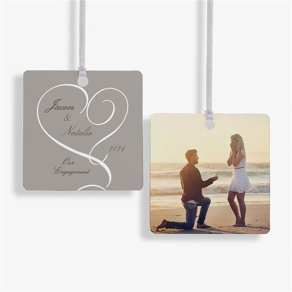 Personalized Engagement Photo Christmas Ornaments - Double Sided - 14843