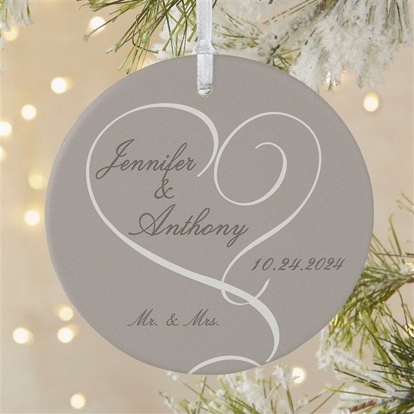 Personalized Engagement Photo Christmas Ornaments - Double Sided - 14843