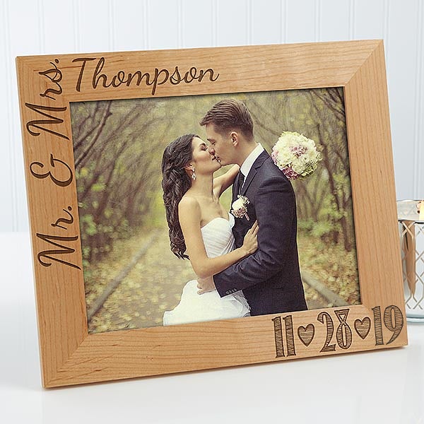 Personalized Wedding Photo Wood Frame Our Date 8x10 Personalized Wedding Photo Wood Frame Our Date 14856