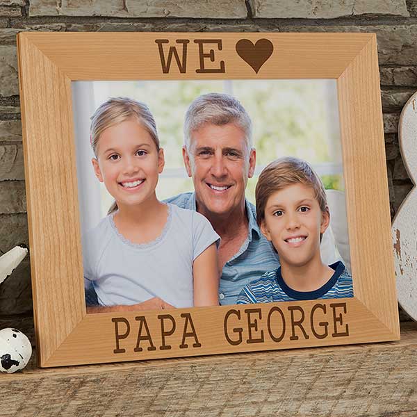 Personalized Wood Picture Frames - We Love Him - 14857