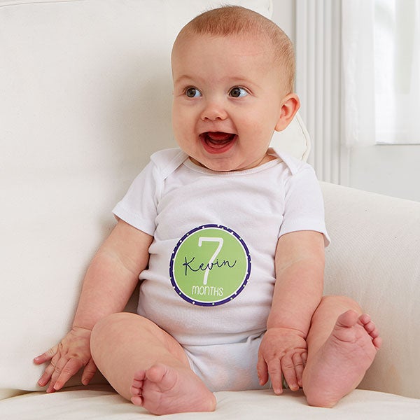 neef Verlengen dier Personalized Baby Month Stickers - Baby's First Year