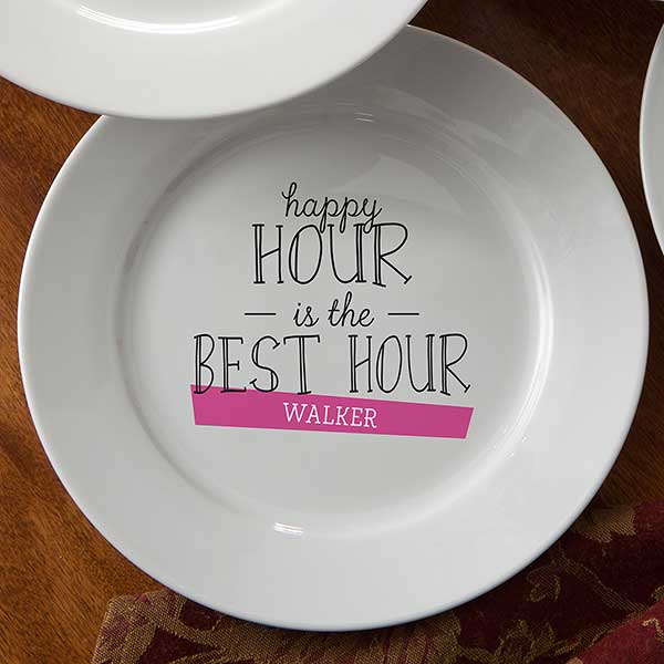 Personalized Cocktail Plate Set - Happy Hour - 14921