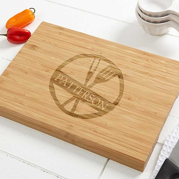 Personalized Bamboo Cutting Board - Family Brand - 14951