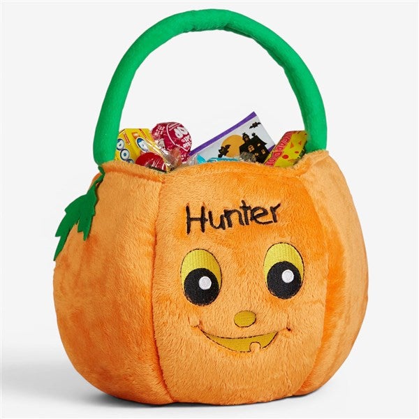 Personalized Halloween Pumpkin Boys Plush Trick or Treat Bag - 14972