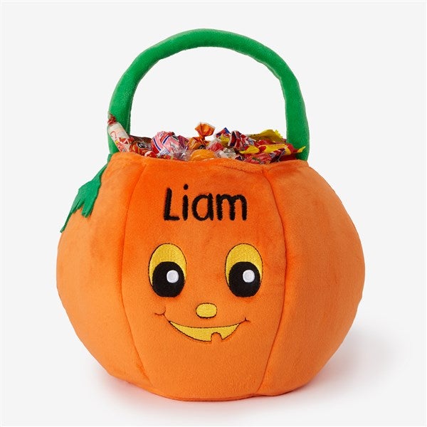 Personalized Halloween Pumpkin Boys Plush Trick or Treat Bag - 14972