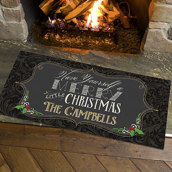 Personalized Doormat Merry Little Christmas Oversized
