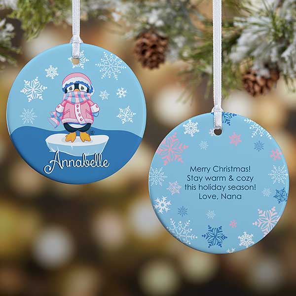 Personalized Precious Moments Penguin Christmas Ornament - 15017