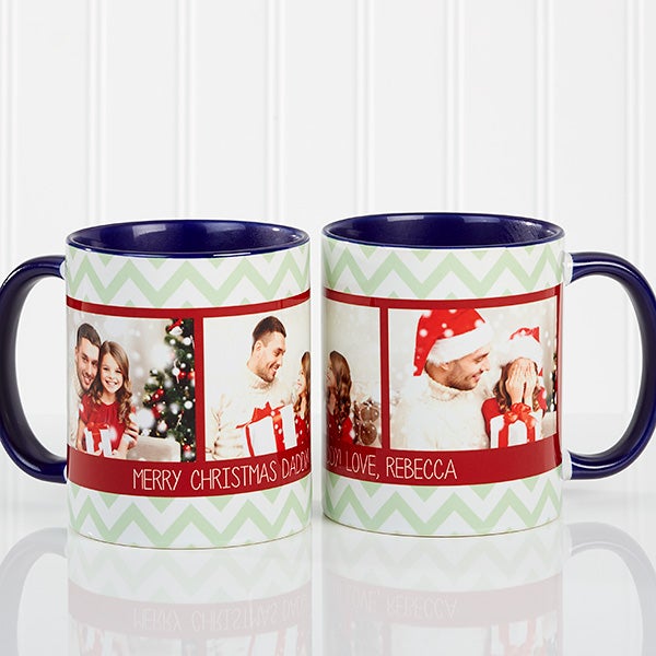 Personalized Photo Christmas Mug - Chevron - 15041