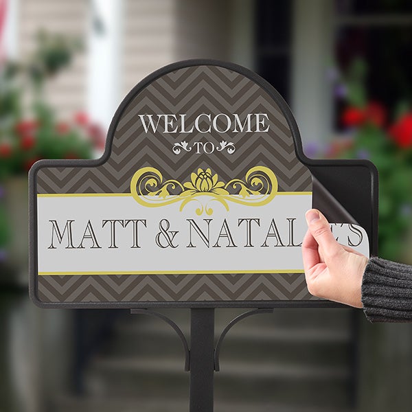Personalized Garden Stake and Magnet - Classic Chevron - 15063