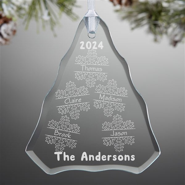 Personalized Family Christmas Ornament - Falling Snowflake Family - 15065