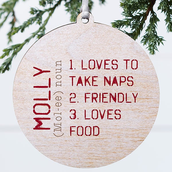 Definition of My Pet Personalized Ornament Wood