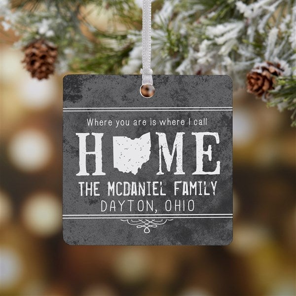 Personalized State Photo Christmas Ornament - State Of Love  - 15083