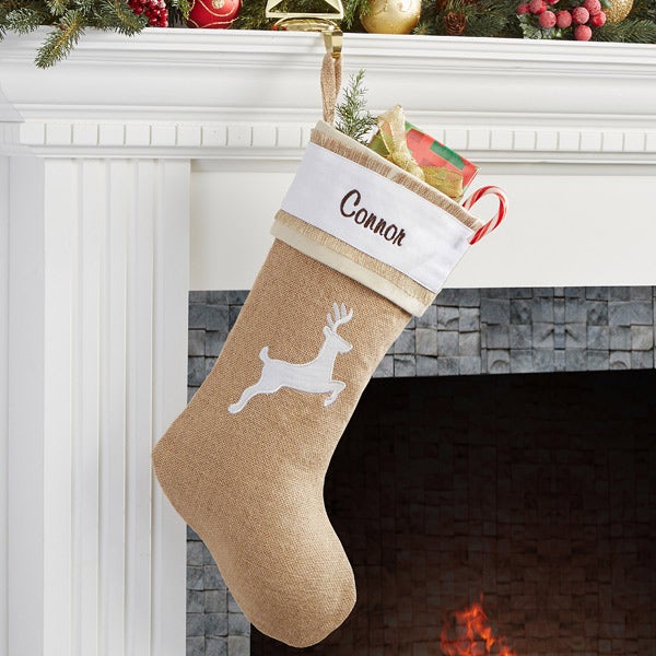 Christmas Burlap Stocking 