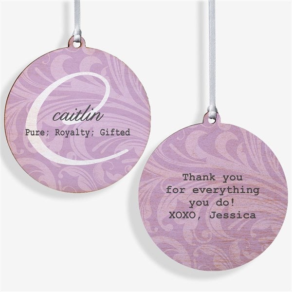 Personalized Christmas Ornament - Name Meaning - 2 Sided - 15146