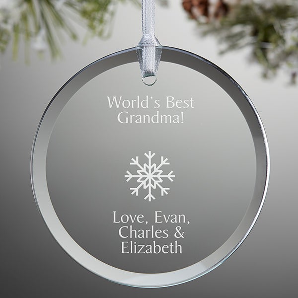 Personalized Round Glass Christmas Ornament - Create Your Own - 15150