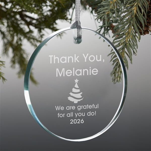 Personalized Round Glass Christmas Ornament - Create Your Own - 15150