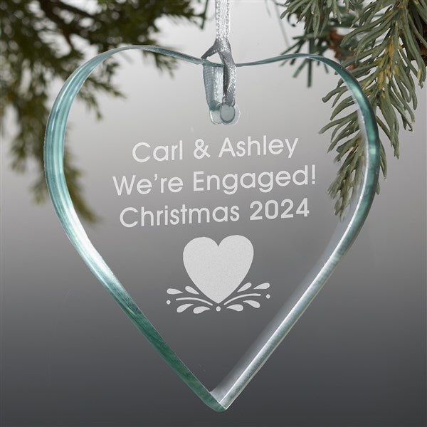 Personalized Glass Heart Christmas Ornament - Create Your Own - 15152