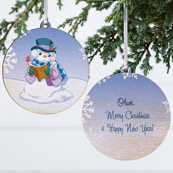Personalized Precious Moments Snowman Christmas Ornament - 15156
