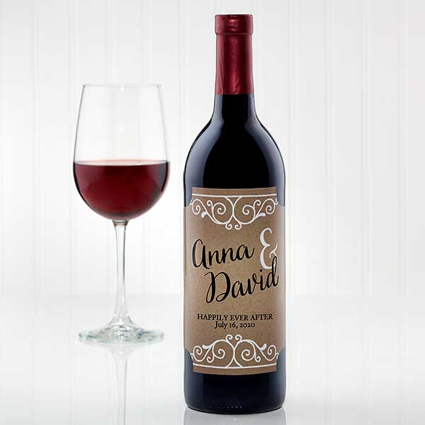 Personalized Rustic Wedding Wine Bottle Labels