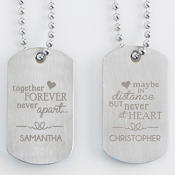 Personalized His & Hers Dog Tag Set - 15195