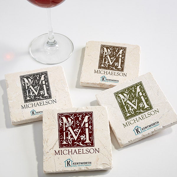 Custom Stone Coasters With Your Business Logo - 15203