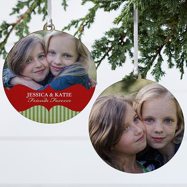 Personalized 2-Sided Photo Christmas Ornament - Classic Holiday - 15248