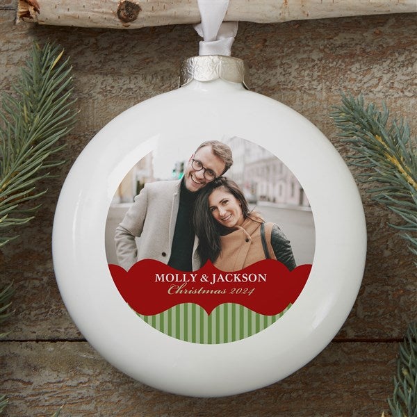 Personalized 2-Sided Photo Christmas Ornament - Classic Holiday - 15248