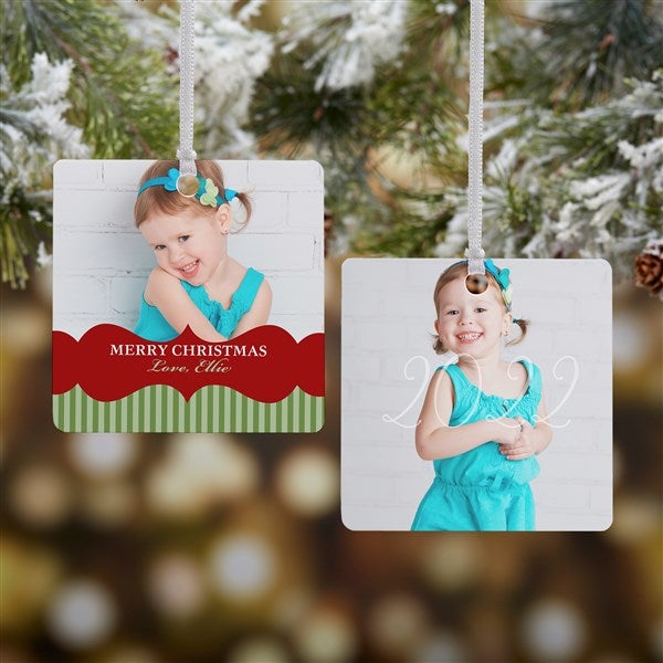 Personalized Aluminum double sided Ornament with Photo