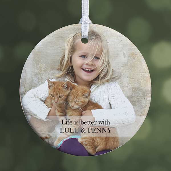 Personalized Pet Christmas Ornament - 2-Sided Pet Photo - 15249