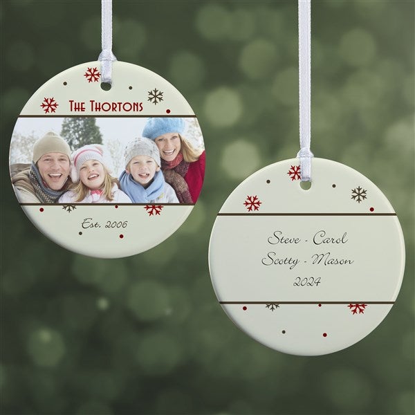 Personalized 2-Sided Photo Christmas Ornament - Snowflake - 15253