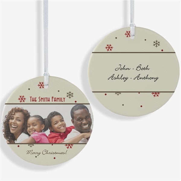 Personalized 2-Sided Photo Christmas Ornament - Snowflake - 15253