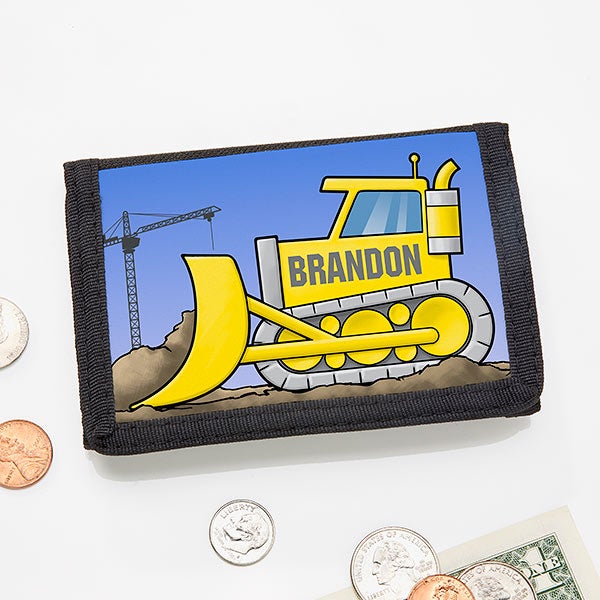Personalized Wallet - Construction Trucks - 15487