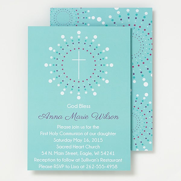 Personalized Religious Invitations - God Bless - 15506