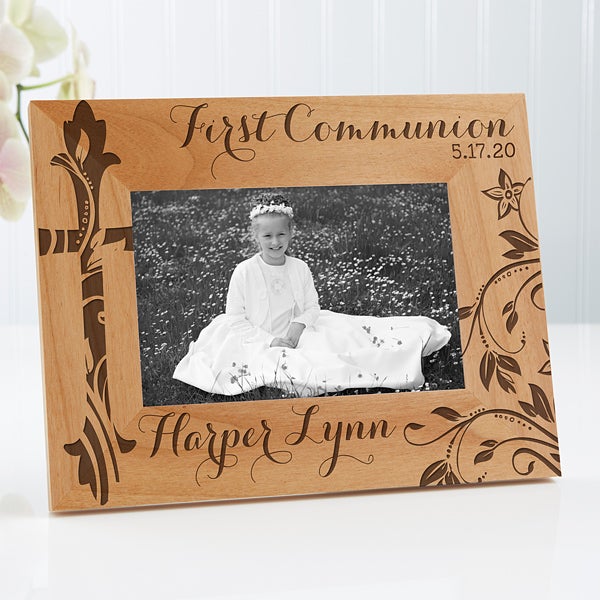 Personalized Religious Wood Picture Frame First Communion 4x6 First Communion Gifts