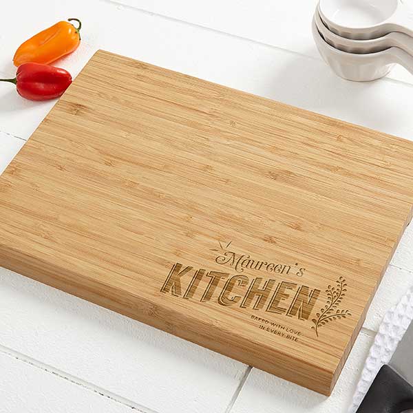 Mother's Day Gift Personalized Bamboo Wood Cutting Board (14x 10)