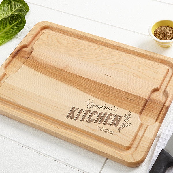 Her Kitchen Personalized Maple Wood Cutting Board - 15x21