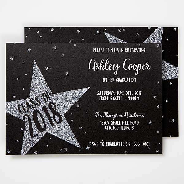 personalized graduation invitations shining star